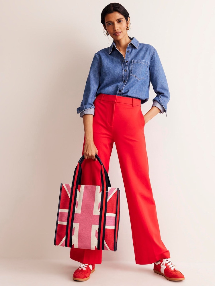 Boden Red 100% Cotton Canvas Tote Bag - Image 1 of 4 Boden Red 100% Cotton Canvas Tote Bag - Image 1 of 4