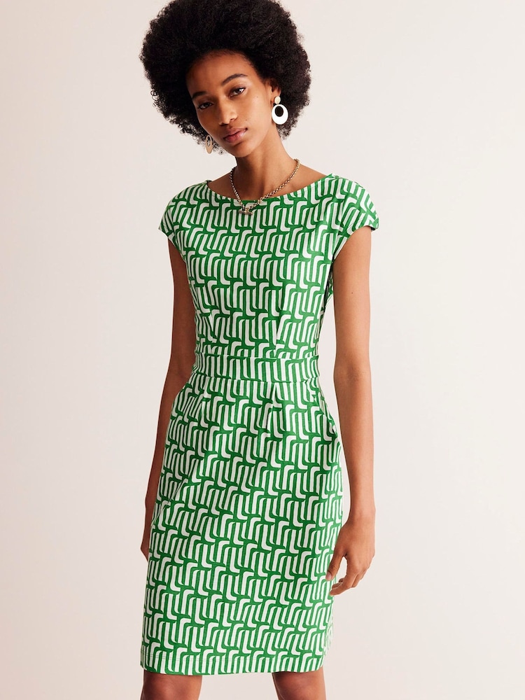 Boden Green Florrie 100% Cotton Jersey Dress - Image 1 of 5