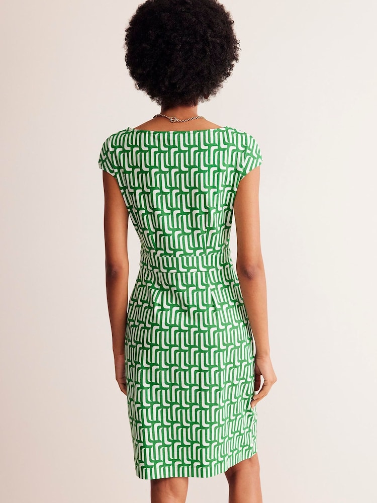 Boden Green Florrie 100% Cotton Jersey Dress - Image 2 of 5