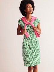 Boden Green Florrie 100% Cotton Jersey Dress - Image 3 of 5