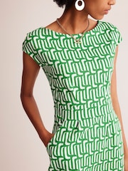 Boden Green Florrie 100% Cotton Jersey Dress - Image 4 of 5