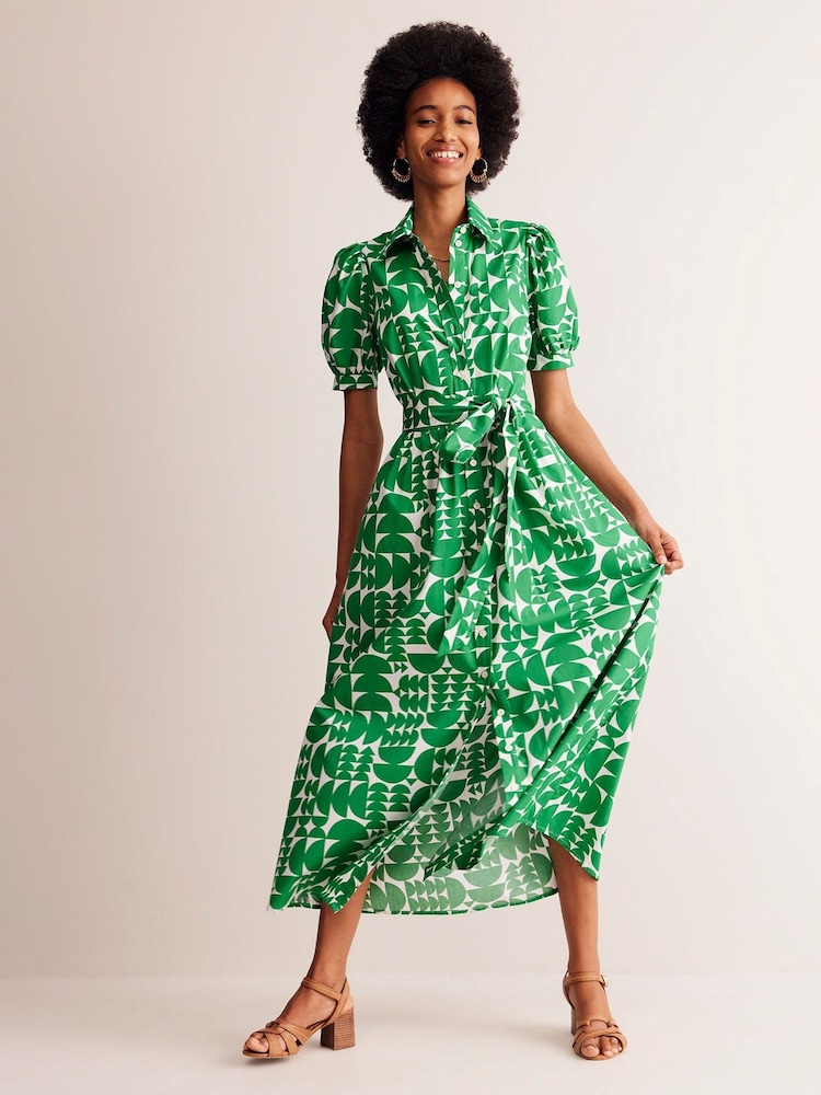 Boden Green Alexa Maxi 100% Cotton Shirt Dress - Image 5 of 6