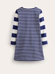 Boden Blue Fun Breton 100% Cotton Dress - Image 2 of 3