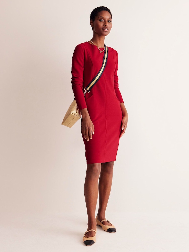 Boden Red Ellen Ottoman Dress - Image 4 of 5