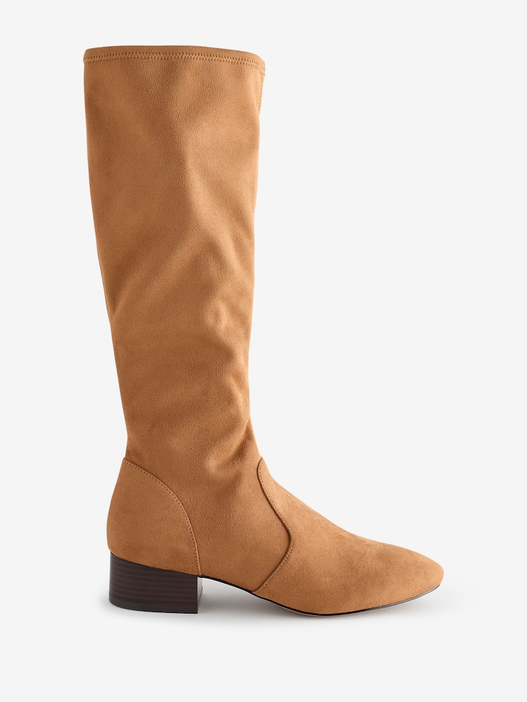 Boden Brown Flat Stretch Knee Boots - Image 2 of 4