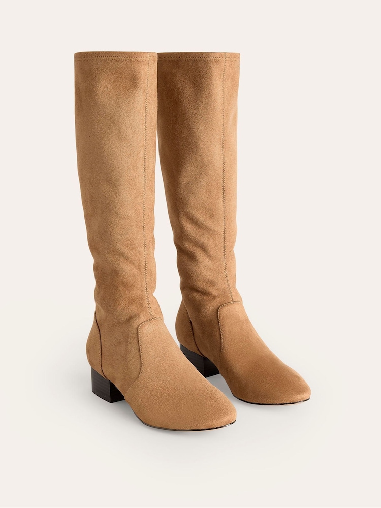 Boden Brown Flat Stretch Knee Boots - Image 2 of 3