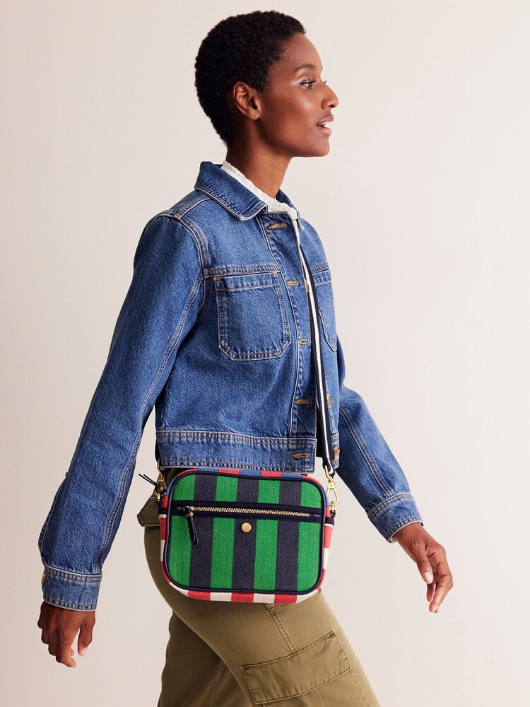 Boden Green Canvas Cross-Body Bag - Image 1 of 4