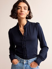 Blau - Boden Caroline Jerseyhemd - Bild 1 von 5