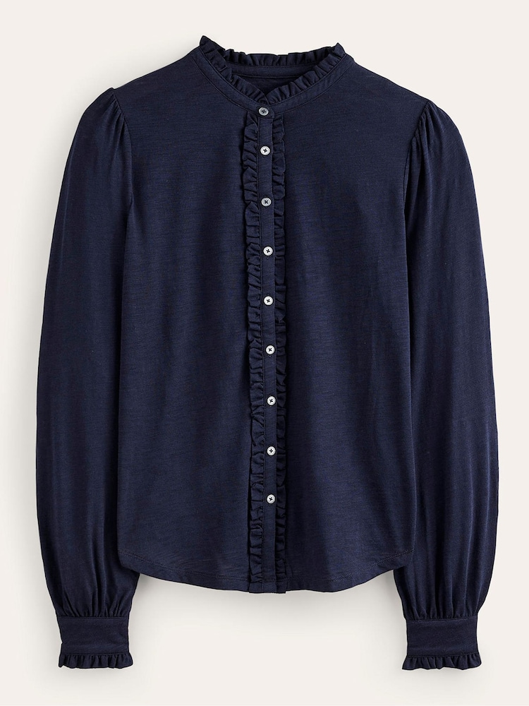 Blau - Boden Caroline Jerseyhemd - Bild 5 von 5