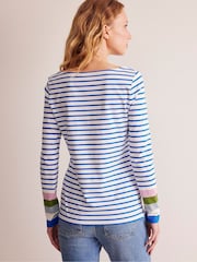 Boden Blue Ella Long Sleeve Breton 100% Cotton Top - Image 2 of 5