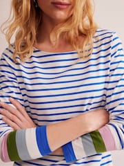 Boden Blue Ella Long Sleeve Breton 100% Cotton Top - Image 4 of 5