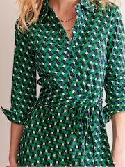 Boden Green Laura Jersey Midi Shirt Dress - Image 4 of 6