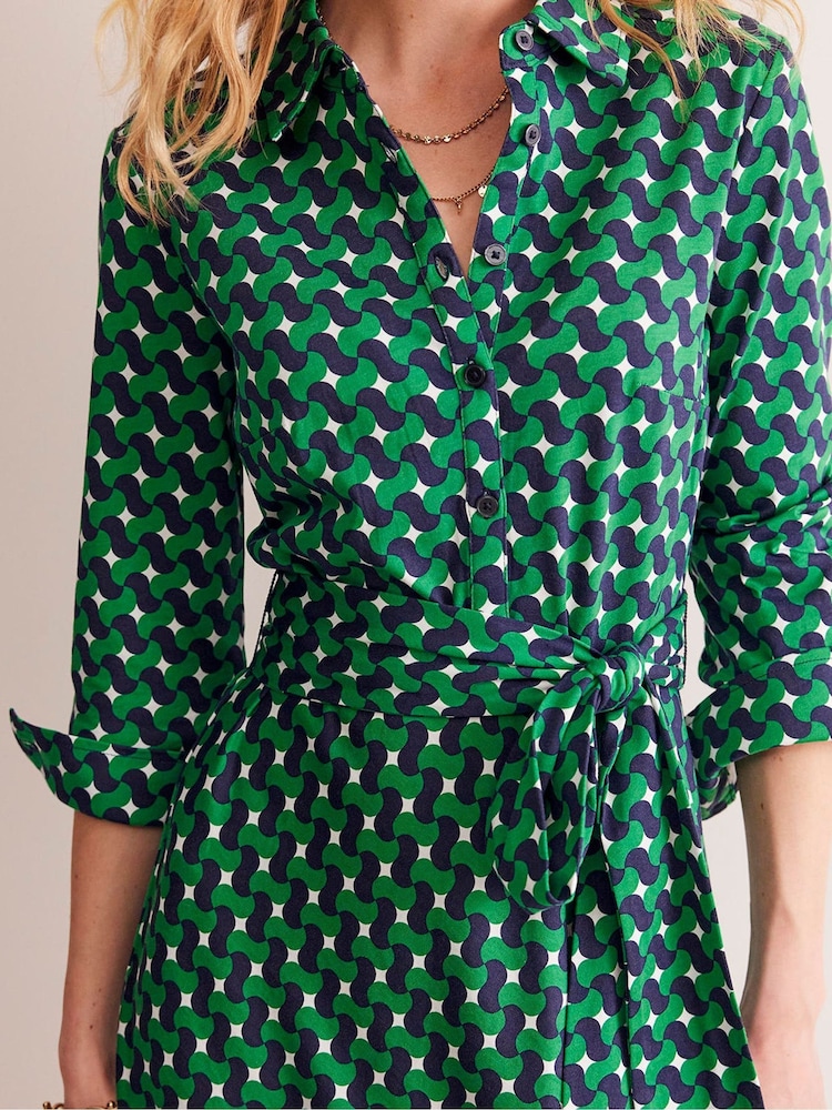 boden puff sleeve jersey shirt dress Boden Women's Puff Sleeve Ponte Shirt Dress in Black