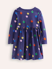 Boden Blue Long Sleeved Fun 100% Cotton Jersey Dress - Image 2 of 3
