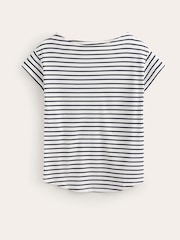 Boden Cream Supersoft Boat Neck T-Shirt - Image 5 of 5