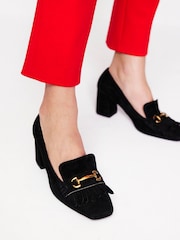 Boden Black Iris Ghillie Heeled Loafers - Image 1 of 4