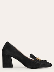 Boden Black Iris Ghillie Heeled Loafers - Image 2 of 4