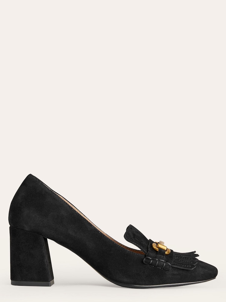 Boden Black Iris Ghillie Heeled Loafers - Image 2 of 4