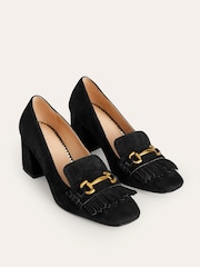 Boden Black Iris Ghillie Heeled Loafers - Image 3 of 4