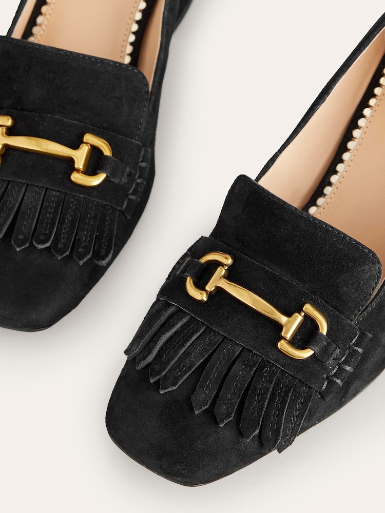 Boden Black Iris Ghillie Heeled Loafers - Image 4 of 4