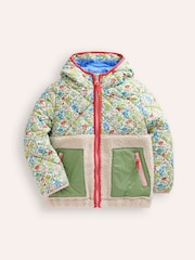 Boden Green Green Fleece Mix 100% Cotton Jacket - Image 1 of 4