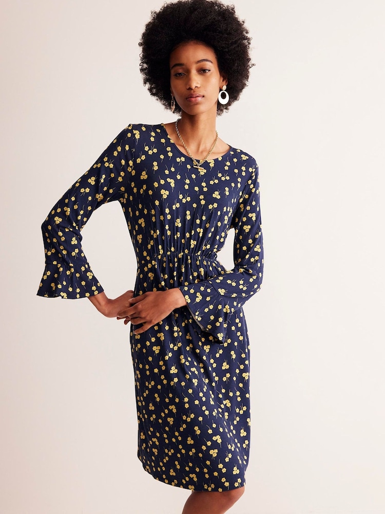 Boden Blue Flute Sleeve Jersey Dress - Image 1 of 4