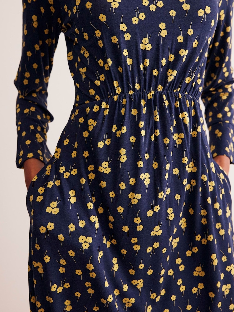 Boden Blue Flute Sleeve Jersey Dress - Image 2 of 4 Boden Blue Flute Sleeve Jersey Dress - Image 2 of 4