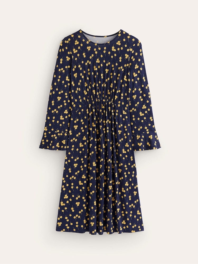 Boden Blue Flute Sleeve Jersey Dress - Image 4 of 4 Boden Blue Flute Sleeve Jersey Dress - Image 4 of 4