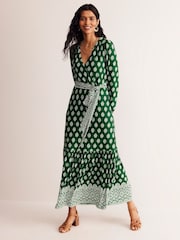 Boden Green Ophelia Wrap Midi Jersey Dress - Image 1 of 5