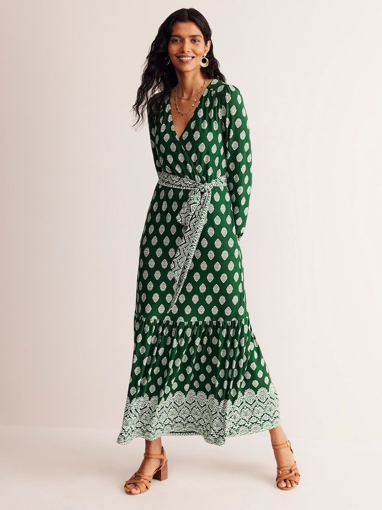 Boden Green Ophelia Wrap Midi Jersey Dress - Image 1 of 5