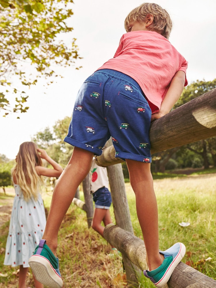Boden Blue Smart Roll Up Linen Blend Shorts - Image 1 of 1 Boden Blue Smart Roll Up Linen Blend Shorts - Image 1 of 1