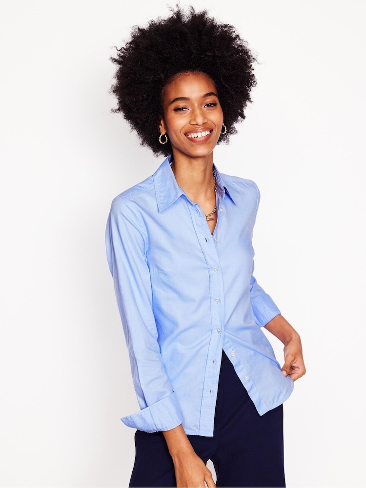 Boden Blue Sienna 100% Cotton Shirt - Image 1 of 6