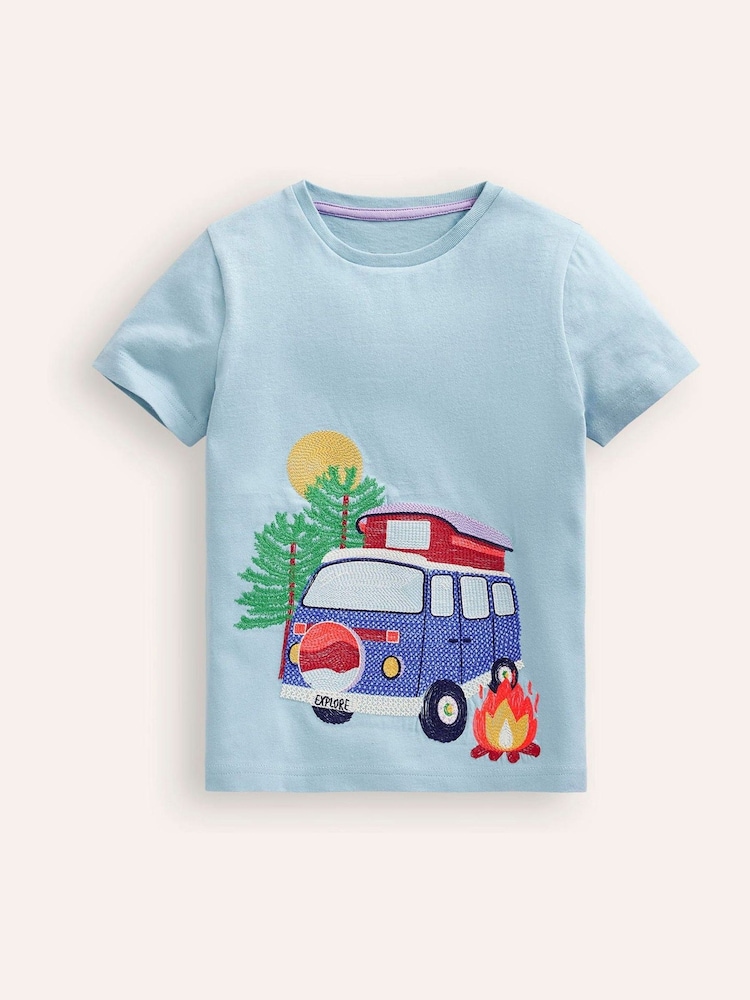 Boden Blue Vehicle Superstitch 100% Cotton T-Shirt - Image 1 of 3