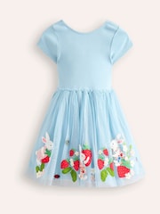 Boden Blue 100% Cotton Katie Appliqué Tulle Dress - Image 2 of 4