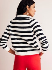 Boden Blue 100% Cotton Collared Knitted Cardigan - Image 2 of 6