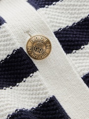 Boden Blue 100% Cotton Collared Knitted Cardigan - Image 6 of 6