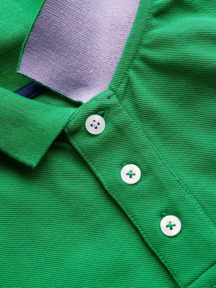 Boden Green Appliqué 100% Cotton Polo Shirt - Image 3 of 3