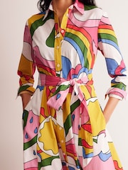 Boden Yellow Amy 100% Cotton Midi Shirt Dress - Image 3 of 6