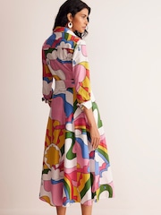 Boden Yellow Amy 100% Cotton Midi Shirt Dress - Image 4 of 6