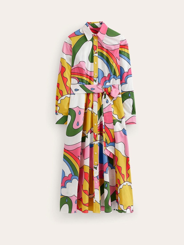 Boden Yellow Amy 100% Cotton Midi Shirt Dress - Image 6 of 6
