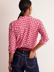 Boden Red Sienna Silk Shirt - Image 4 of 5