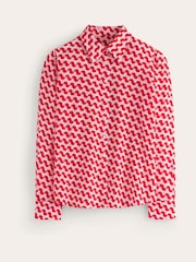 Boden Red Sienna Silk Shirt - Image 5 of 5