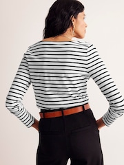 Boden Black Ella Long Sleeve Breton 100% Cotton Top - Image 2 of 5