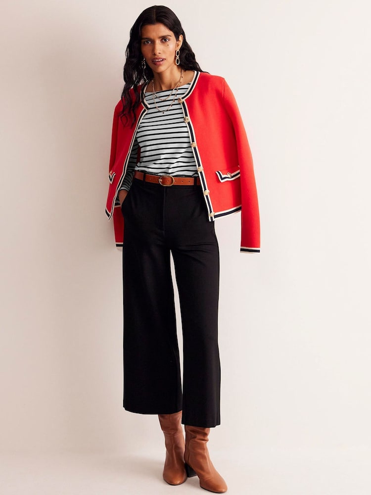 Boden Black Ella Long Sleeve Breton 100% Cotton Top - Image 4 of 5