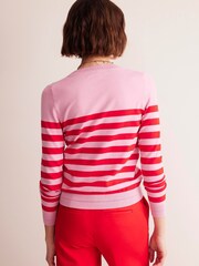 Boden Pink Catriona Cotton Crew Jumper - Image 2 of 6