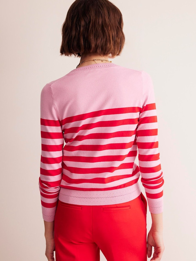 Boden Pink Catriona Cotton Crew Jumper - Image 2 of 6