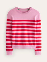 Boden Pink Catriona Cotton Crew Jumper - Image 5 of 6
