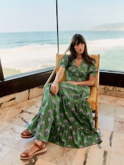 Boden Green Bella Puff Sleeve Maxi Dress - Image 1 of 6