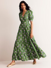 Boden Green Bella Puff Sleeve Maxi Dress - Image 3 of 6