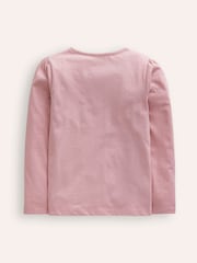 Boden Pink 100% Cotton Superstitch Puff Sleeve Top - Image 2 of 3